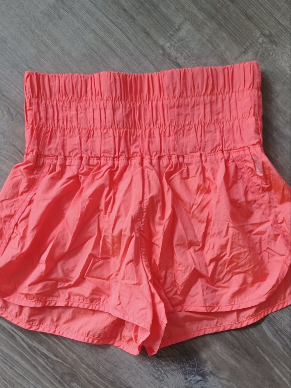Free People Coral High-rise Smocked Waist Activewear Shorts